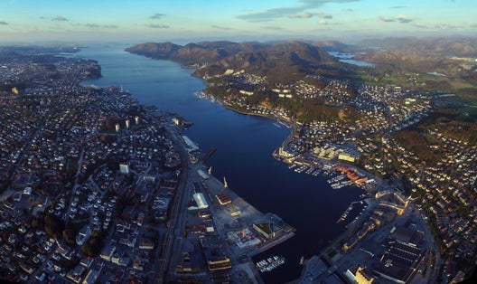 Photo of aerial view of Sandnes, Norway.