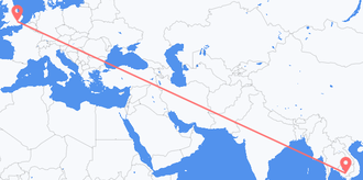 カンボジアからイギリスへのフライト