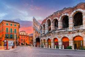 Photo of beautiful view of canal with statues on square Prato della Valle and Basilica Santa Giustina in Padova (Padua), Veneto, Italy.