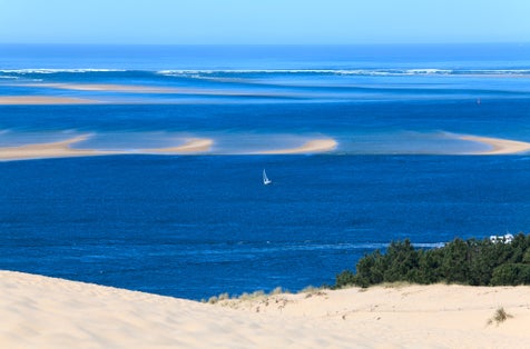 photo of the highest dune in Europe - Dune of Pyla (Pilat) in La Teste-de-Buch, France.