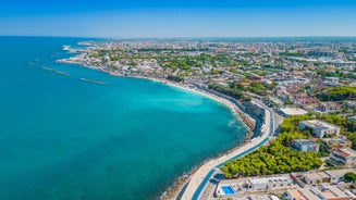 Photo of aerial panorama of Brindisi in the afternoon, Puglia, Barletta, Italy.