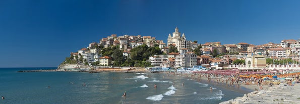 Photo of a coastal city of Imperia, Italian Rivera in the region of Liguria, Italy.