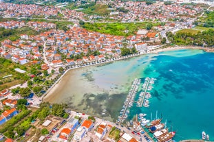 Split city beaches aerial view, Croatia.