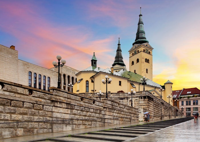 photo of view of Zilina - Trinity Cathedral, Slovakia.