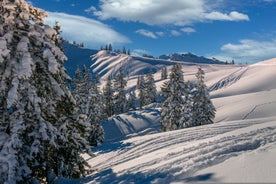 Photo of  Passer River, Alps mountains in winter time in Merano.