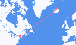 Loty z New York do Akureyri