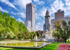 Photo of aerial view of Valladolid skyline, Spain.