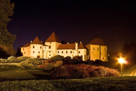 Varazdin, Croatia - Baroque town of Varazdin old citadel night view, Croatia,  Varazdin is famous tourist destination in northwestern part of Croatia.