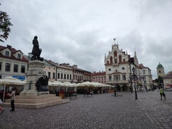 Photo of the beautiful old square in Rzeszow, Poland.