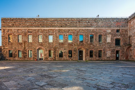 The parade ground in the Priamar fortress in Savona, Italy
