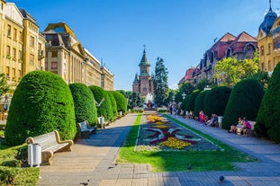 Photo of aerial view of the old Timisoara city center, Romania.