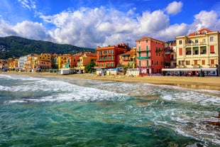 Photo of a coastal city of Imperia, Italian Rivera in the region of Liguria, Italy.