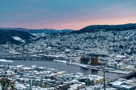 photo of sunset over Drammen, a town in the Buskerud province of Norway.