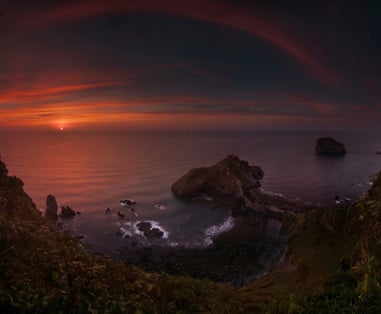 photo of night view of San Juan de Gaztelugatxe is one of the most beautiful places in Bermeo, Spain.