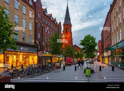 Photo of Roskilde square and Old Town Hall, Denmark.