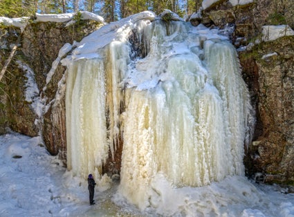 Photo of Hitonhauta the gorge formed during the Ice Age. It is 800 meters long, walls are 10-20 meters high and width 30-40 meters, Laukaa, Finland.