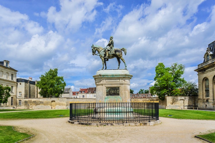 Photo of Grand Stables (architect Jean Aubert). The Chateau de Chantilly (Chantilly Castle, 1560), is a historic chateau located in town of Chantilly, Oise, Picardie, France.