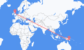 Flights from Papua New Guinea to England