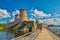 Photo of bridge to the Olavinlinna Olofsborg, the 15th-century medieval three-tower castle located in Savonlinna, Finland.