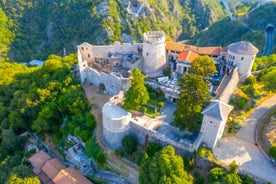 Photo of aerial view of Crikvenica town on Adriatic sea waterfront , Kvarner bay region of Croatia.