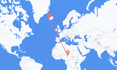 Flyrejser fra N Djamena, Tchad til Reykjavík, Island