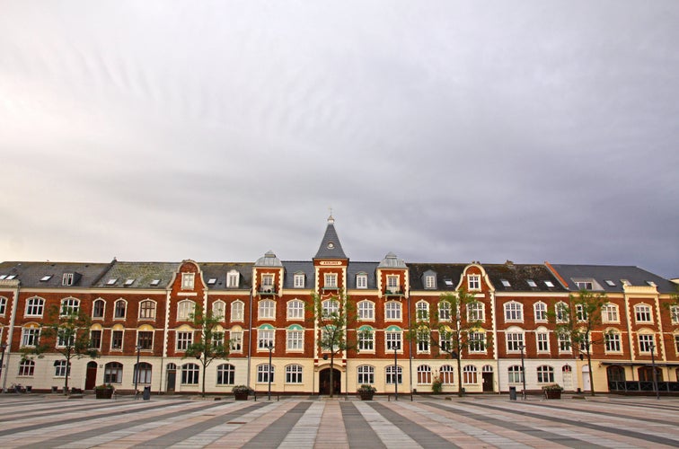 photo of view of Market Square (Axeltorv) in Fredericia city, Denmark.