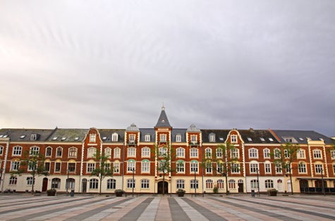 photo of view of Market Square (Axeltorv) in Fredericia city, Denmark.