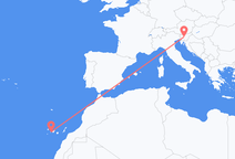 Flyrejser fra Ljubljana, Slovenien til San Sebastián de la Gomera, Spanien