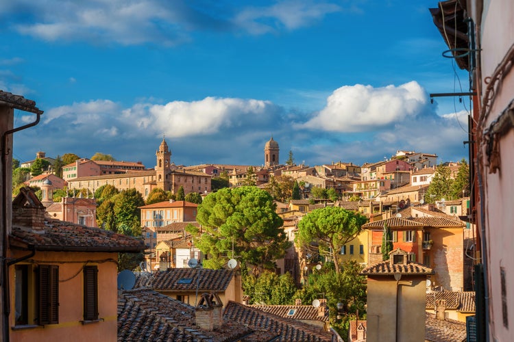 photo of view of   Perugia beautiful historical center from Appia Street