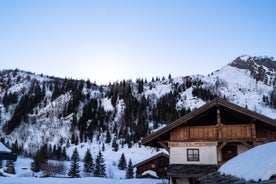 photo of French alps mountain and Saint-Gervais-les-Bains village, in spring in France.