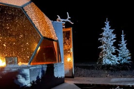 Cena di festa PRIVATA in un igloo di vetro sotto l'aurora boreale