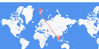 Loty z Singapur na Svalbard i Jan Mayen