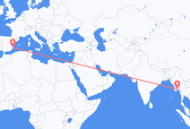 양곤에서 출발해 알리칸테로 향하는 항공편