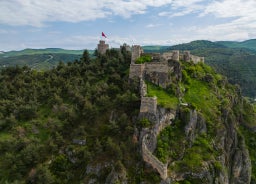 Photo of aerial view of Tokat city located in the north of Turkey. It is famous for its old houses, mosques and castle.