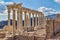 Photo of Temple of Trajan at Acropolis of Pergamon or Pergamum in Turkey.