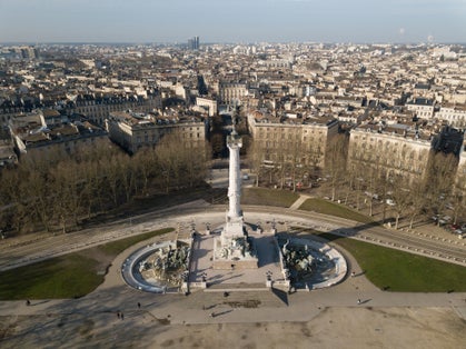 photo of aerial view of Monument aux Girondins in Bordeaux, France.