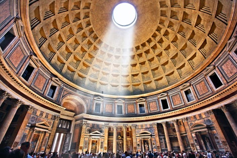 photo of Rome, Italy- May 24, 2017. Inside the pantheon, former roman temple, now a church of st. mary and the martyrs (Chiesa santa maria dei martiri).