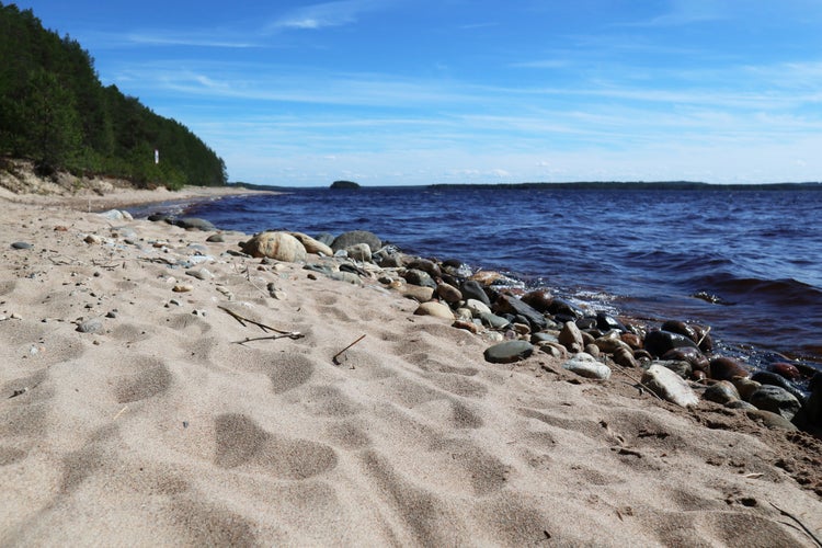 photo of view of Hiukka beach in Sotkamo, Finland.