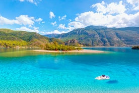 Photo of aerial view of village Kayakoy ghost town in Fethiye, Izmir Turkey.