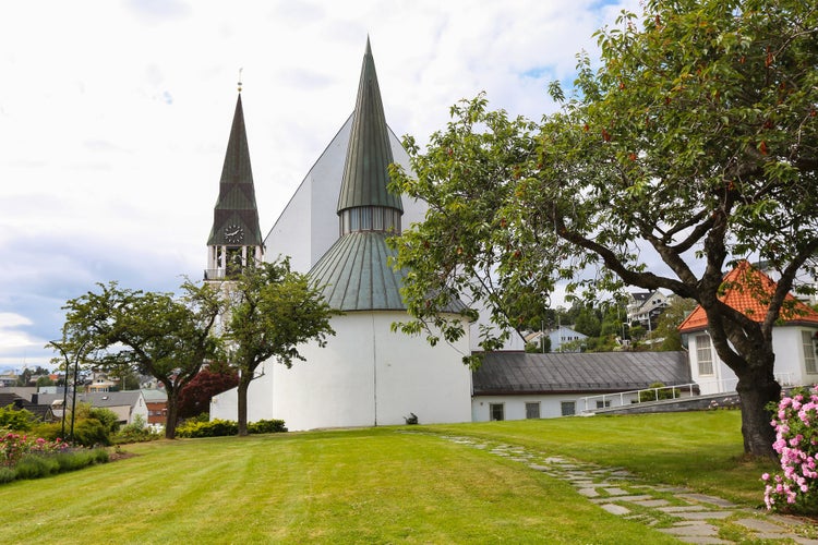 photo of view of Molde Cathedral (Norwegian: Molde domkirke) is a cathedral of the Church of Norway in Molde Municipality in Moere og Romsdal county, Norway. It is located in the town of Molde.