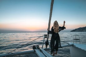 Croisière exclusive en catamaran d'une demi-journée à Santorin avec repas et open bar