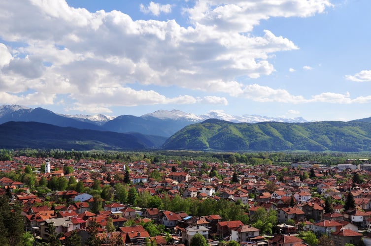 Panoramic view of Samokov, Bulgaria