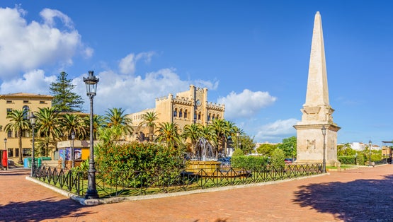 Landscape with Ciutadella de Menorca old town, Minorca island, Spain