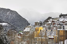 photo of ski resort on top of mountain. A place with a beautiful view in La Massana, Andorra.