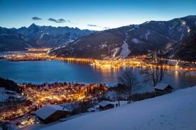 Photo of aerial view of village Kaprun, Kitzsteinhorn glacier, Austria.