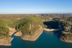 Photo of panoramic aerial view of Praia da Luz in municipality of Luz in Algarve, Portugal.