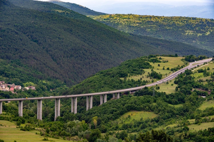 Gran Sasso freeway in Abruzzo,L-aquila, Italy