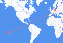 Flyrejser fra Rimatara, Fransk Polynesien til Salzburg, Østrig