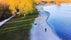 photo of aerial view of Vlietland in Leidschendam, the Netherlands. Man standing at the lake.