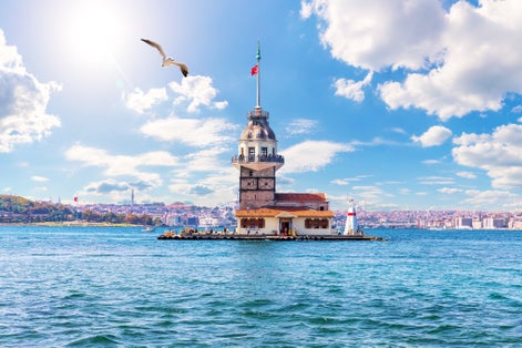 The Maiden's Tower in the Bosphorus, Istanbul, Turkey.